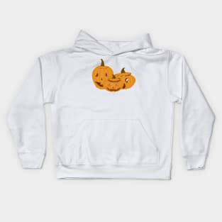 Carved Pumpkins - Happy Halloween Kids Hoodie